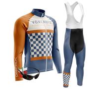 VOXCAUTQ Maillot Cyclisme Pro Homme Manches Longues Vêtement Vélo Pantalons de Cycliste Thermique Vetement Velo Route Homme Hiver Tenue (TypA-7,XXL)