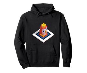 Voxel Art Coucou Rose avec Couronne Motif Oiseau Mignon Sweat à Capuche