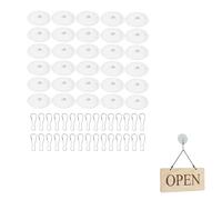 VoxelTek 30 Pièces Crochet Adhésif Plafond, Crochet Plafond Sans Percer Transparent Auto-adhésif + 30 Clips de Mât de Drapeau, PVC Durable, Facile à Installer pour Décorations de Noël et Fêtes