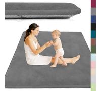 Voxirum 3 cm Tapis de Jeu pour Enfant Bebe, Tapis d'éveil pour Bébé, Tapis de Motricité Favorisant Le Développement Sensoriel, Doux crée Un Espace de Jeu sûr pour Les Petits Gris Foncé 120 x 120 cm