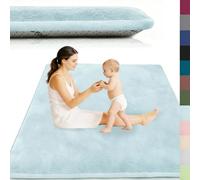 Voxirum 3 cm Tapis d'eveil Bebe, Extra Doux et Epais Tapis de Jeux Bebe, Tapis Sol Bebe de Jeu pour Parc pour Tout-Petits, Bébés, Enfant Apprendre Jouant, Cadeau Bébé Bleu Clair 100 x 120 cm