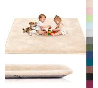 Voxirum Tapis Bebe Epais, Tapis de Jeu Bebe Velours Corail, 2cm Epais Tapis de Jeu Ramper avec Mousse Mémoire pour Chambre, Parc Enfants, la Chambre du bébé, Salon, 50 x 120 cm