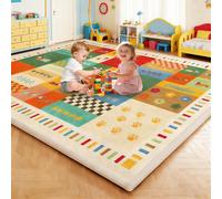Voxirum Tapis de Jeu pour Enfant Tapis de Sol - 2.5 CM Épaissir Tapis d'éveil pour Bébé - Tapis de Motricité Favorisant Le Développement Sensoriel pour l'exercice et Rampant 100 x 120 cm