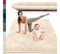 Voxirum Tapis d'Eveil Bebe 2cm Mousse Garçon et Fille, Tapis De Jeux pour Bébé Jeu Antidérapant Rampant, Tapis Mémoire Mousse Moquette, Tapis de Jeu en Mousse pour Bébé, Marron Naturel, 140 x 200 cm
