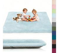 Voxirum Tapis d'éveil et de Jeux Bebe Epais de 3 CM, Tapis Mémoire Mousse Moquette, Tapis d'Éveil Antidérapant, Tatami Tapis Doux pour La Chambre Bebe, Chambre d'enfants 100 x 250 cm Bleu Clair