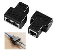 Voxlvytic 2PCS Adaptateur Doubleur,Répartiteur Dédoubleur,RJ45 Ethernet 1 à 2,Splitter de Câble Réseau pour Connexions Stables,Compatible avec Câbles Cat5, Cat5e, Cat6, Cat7,pour Maison et Bureau