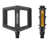Voxom Pédales Plates pour VTT Pe23 - Noir - Corps en Plastique - Axe Boron de 7 mm - Roulement Industriel - VP-538