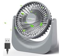 VOXON Mini ventilateur de table USB silencieux avec 5 vitesses - Câble de 1,5 m de long - Ventilateur USB portable pour bureau, maison, chambre à coucher - Pas de batterie