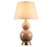 VOXYPQ Lampe De Table Minimaliste Moderne En Céramique, Lampe De Bureau Double Gourde, Lampe De Chevet Créative Avec Abat-jour En Tissu, Lampe De Lecture Pour Chambre À Coucher, Salon, Bureau À