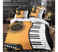 VOXYTMLWG Acoustic Guitar Ensemble De Literie 3D Effet Microfibre Résistante 3 Pièces 2 Taies Super Douce Musical Instrument Parure de Lit Respirante Entretien Facile for Femmes Single（135x200cm）