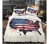 VOXYTMLWG American Flag Ensemble De Literie 3D Imprimé Microfibre Résistante 3 Pièces Éclair Ultra Douce Paint Splatter Housse de Couette Léger Entretien Facile for Filles Ado King（220x240cm）
