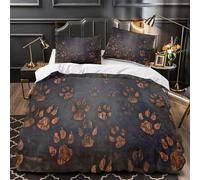 VOXYTMLWG Animal Tracks Parure de Lit 3D Imprimée Microfibre Hypoallergique 3 Pièces Éclair Super Douce Natureinspired Ensemble De Literie Respirante Résistante for Les Enfants Single（135x200cm）