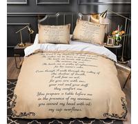 VOXYTMLWG Bible Verse Parure de Lit 3D Imprimée Microfibre 3 Pièces Éclair Douce Christian Inspirational Housse de Couette Ultra Douce Entretien Facile for Garçons Filles Double（200x200cm）