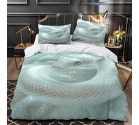 VOXYTMLWG Blanc Snake Housse de Couette 3D Imprimé Microfibre Résistante 3 Pièces Taie Douce Fantasy Reptile Parure de Lit Ultra Douce Entretien Facile for Couple Super King（260x220cm）