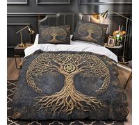 VOXYTMLWG Celtic Arbre Housse de Couette 3D Imprimée Microfibre 3 Pièces Éclair Ultra Douce Ornamental Knotwork Parure de Lit Léger Hypoallergique for Adulte Double（200x200cm）