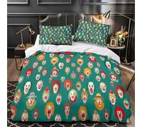 VOXYTMLWG Clown Faces Linge de Lit 3D Imprimé Microfibre Résistante 3 Pièces 2 Taies Douce Coon Ensemble De Literie Léger Hypoallergique for Couple Amoureux Double（200x200cm）