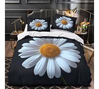 VOXYTMLWG Daisy Fleur Ensemble De Literie 3D Imprimée Microfibre 3 Pièces 2 Taies Super Douce Nature Housse de Couette Résistante Entretien Facile for Adolescent King（220x240cm）