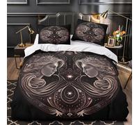 VOXYTMLWG Dual Female Faces Parure Lit Microfibre 3D 3Pcs Éclair Douce Mystical Celestial Ensemble Lit Douce Entretien Fac for Couple Amoureux Single(135x200)