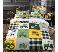 VOXYTMLWG Farm Tractor Parure de Lit Microfibre Résistante 3D Imprimé 3 Pièces Taie Super Douce Rustic Country Ensemble De Literie Hypoallergique Résistante for Garçons Filles Double（200x200cm）