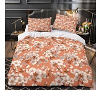 VOXYTMLWG Floral Ensemble Lit 3D Microfibre Hypo 3Pcs 2 Taies Douce Vintage Cherry Blossom Parure Lit Confortable Entretien Fac Enfants Garçons Filles Double(200x200)