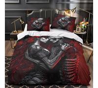 VOXYTMLWG Gothic Romance Parure de Lit Microfibre Résistante 3D Effet 3 Pièces Taie Ultra Douce Dark Fantasy Housse de Couette Confortable Entretien Facile for Garçons Filles Super King（260x220cm）
