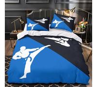 VOXYTMLWG Karate Fighters Housse de Couette 3D Effet Microfibre 3 Pièces 2 Taies Super Douce mial s Action Ensemble De Literie Ultra Douce Résistante for Hommes Enfants Super King（260x220cm）