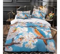 VOXYTMLWG Kingfisher Oiseau Linge de Lit 3D Imprimée Microfibre 3 Pièces 2xTaies Douce Nature Wildlife Housse de Couette Super Douce Résistante for Adulte Enfants Filles Super King（260x220cm）
