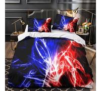 VOXYTMLWG Neon Energy Flow Parure de Lit Microfibre Résistante 3D Imprimée 3 Pièces Éclair Ultra Douce Vibrant Abstrait Ensemble De Literie Hypoallergique Entretien Facile for Adulte King（220x240cm）