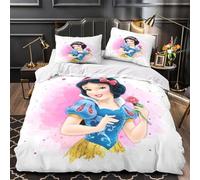 VOXYTMLWG Princess Illustration Ensemble De Literie 3D Imprimée Microfibre 3 Pièces Taie Super Douce Coon Fairy Tale Parure de Lit Hypoallergique Résistante for Ado Super King（260x220cm）