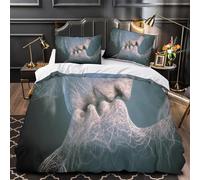 VOXYTMLWG Romantic Kiss Housse de Couette 3D Imprimé Microfibre Résistante 3 Pièces 2 Taies Super Douce Abstrait Numérique Parure de Lit Confortable Entretien Facile for Ado Super King（260x220cm）