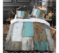 VOXYTMLWG Rustic Wall Decor Parure Lit 3D Microfibre 3Pcs Douce Vintage Painted Panel Housse Couette Hypoallergique Entretien Fac Enfants Garçons Filles King（220x240cm）