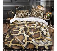 VOXYTMLWG Snake Skin Ensemble De Literie Microfibre 3D Imprimée 3 Pièces 2 Taies Super Douce Wild Animal Parure de Lit Hypoallergique Résistante for Ado King（220x240cm）