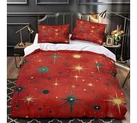 VOXYTMLWG StarryNight Linge de Lit 3D Imprimé Microfibre Hypoallergique 3 Pièces 2xTaies Douce VintageSpace Housse de Couette Super Douce Résistante for Enfant Super King（260x220cm）