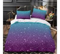VOXYTMLWG StarryNight Parure de Lit 3D Effet Microfibre Hypoallergique 3 Pièces 2xTaies Douce CosmicSpace Ensemble De Literie Respirante Entretien Facile for Enfants Garçons Filles King（220x240cm）