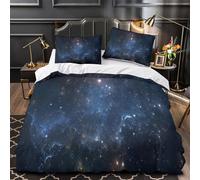 VOXYTMLWG StarryNightSky Housse de Couette 3D Imprimée Microfibre Hypoallergique 3 Pièces 2 Taies Douce CosmicSpace Linge de Lit Confortable Hypoallergique for Hommes King（220x240cm）