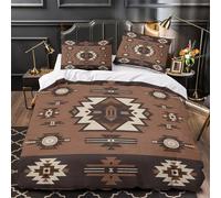 VOXYTMLWG Tribal Rug Ensemble De Literie 3D Imprimé Microfibre Hypoallergique 3 Pièces Éclair Douce Native American Linge de Lit Léger Entretien Facile for Femmes Super King（260x220cm）