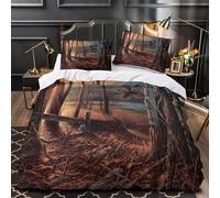 VOXYTMLWG Wild Turkey Flight Linge de Lit Microfibre Hypo 3D 3Pcs Éclair Douce Forêt Wildlife Ensemble Lit Douce Entretien Fac for Garçons Adolescents Single(140x200)