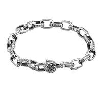 VOYADE Bracelet Mantra Vintage En Argent S925 À Six Caractères, Bracelet Bouddhiste Vajra Pour Homme, Cadeau D'ornement De Prière Bouddhiste Tibétain,Argent,22cm