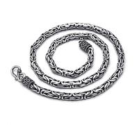 VOYADE Collier De Chaîne Byzantine En Argent Sterling Pour Homme, Bijoux Hip Hop En Argent Sterling 925 De Style Italien.,Silver 50cm,4mm thick