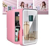 VOYADE Mini RéFrigéRateur 8L,RéFrigéRateur De CosméTiques à LED Touch avec Miroir en Verre,pour Les Produits De Soins De La Peau,Maquillage,Boissons,Nourriture,Mini-RéFrigéRateur,Pink