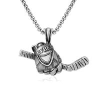 VOYADE Pendentif Boule De Hockey Personnalisé En Étain Pur, Collier Pendentif Hip Hop Punk En Étain Pur Pour Hommes,Argent,Single Pendant