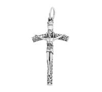 VOYADE Pendentif Croix En Argent Sterling S925, Collier Pendentif En Argent Sterling Personnalisé Pour Homme, À La Mode Rétro, Avec Cent Pendentifs Assortis,Argent,Pendant + Chain 55cm