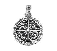 VOYADE Pendentif En Argent Sterling S925, Vigne Ronde Étoilée, Collier Pendentif En Argent Sterling Assorti Aux Cent Personnalités Des Hommes Et Des Femmes,Argent,Pendant + Chain 50cm