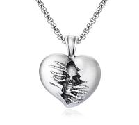 VOYADE Pendentif En Forme De Cœur Déchiré En Étain Pur, Collier À Pendentifs En Étain Pur Personnalisé Pour Hommes,Argent,Single Pendant