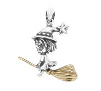 VOYADE Pendentif Sorcière En Argent S925, Collier Pendentif En Argent Vintage Et Polyvalent,Argent,Pendant + Chain 55cm