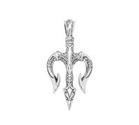 VOYADE Pendentif Trident En Argent Sterling S925, Collier Pendentif En Argent Sterling Personnalisé, À La Mode Et Polyvalent, Pour Hommes Et Femmes,Argent,Pendant + Chain 65cm