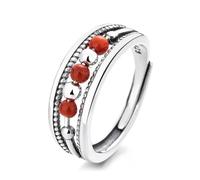 VOYADE S925 Bague En Argent Sterling Avec Perle Ronde Sud Créative, Bague Ouverte Porte-Bonheur Simple Et Tournante,Argent,12