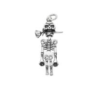 VOYADE S925 Pendentif Crâne Amoureux En Argent Sterling, Mordre La Rose Personnalisé Collier Pendentif En Argent Sterling À La Mode Et Polyvalent,Argent,Pendant + Chain 50cm