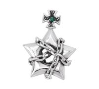 VOYADE S925 Pendentif Croix Étoilée En Argent Sterling, Collier Pendentif En Argent Sterling Personnalisé Pour Hommes Et Femmes,Argent,Pendant + Chain 60cm