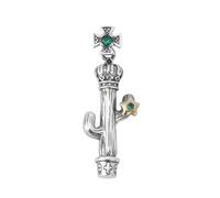 VOYADE S925 Pendentif En Argent Sterling En Forme De Cactus, Collier En Argent Sterling Pour Hommes Et Femmes Avec Cent Pendentifs Assortis,Argent,Pendant + Chain 50cm